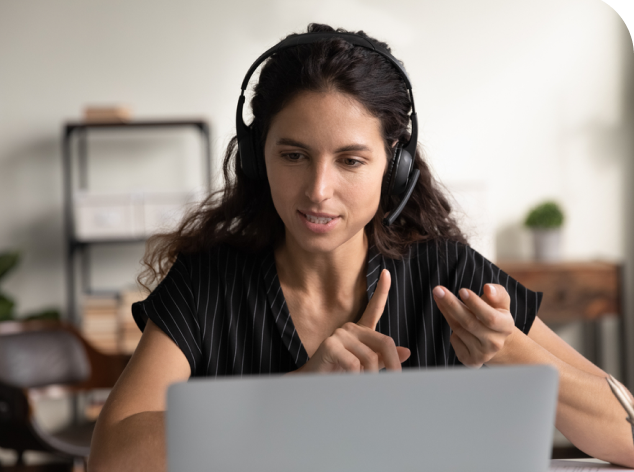 Woman Wearing Headset